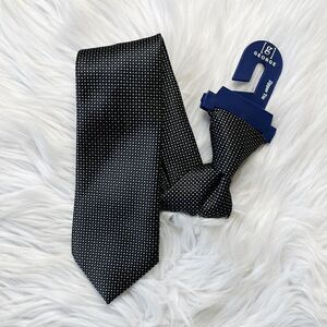 George Zip Micro Neat Dotted Tie Black